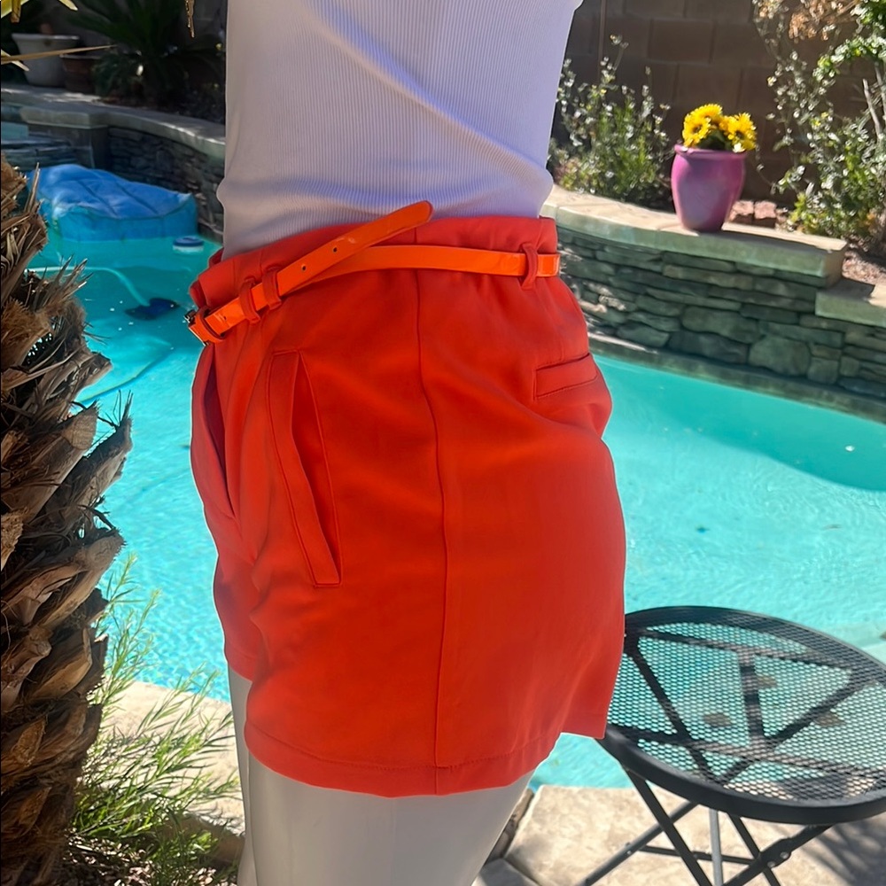BLVD High Waist Orange Shorts - Picture 6 of 7